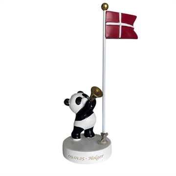 Bordflag med panda. Gratis indgravering af navn